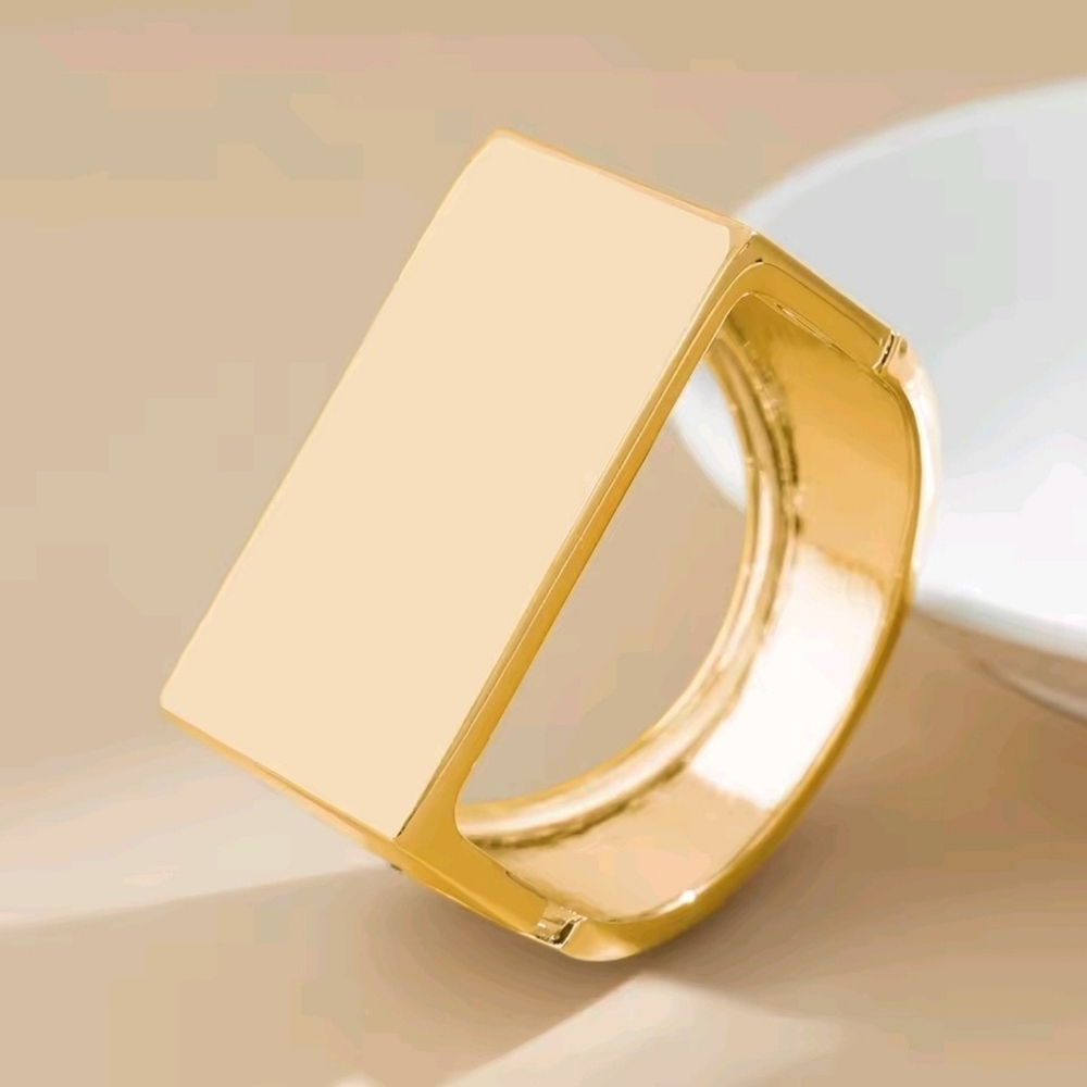 Gold Geometric Cuff Bangle